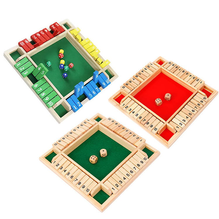 🏆🎁 Wooden Shut the Box Game – Family Party Dice Game for Kids & Adults | Math & Strategy Fun