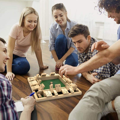 🏆🎁 Wooden Shut the Box Game – Family Party Dice Game for Kids & Adults | Math & Strategy Fun