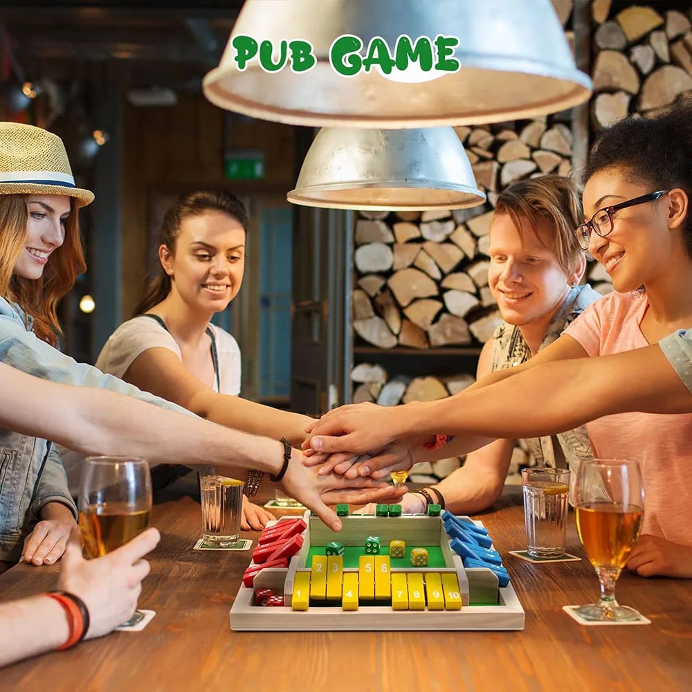 🏆🎁 Wooden Shut the Box Game – Family Party Dice Game for Kids & Adults | Math & Strategy Fun