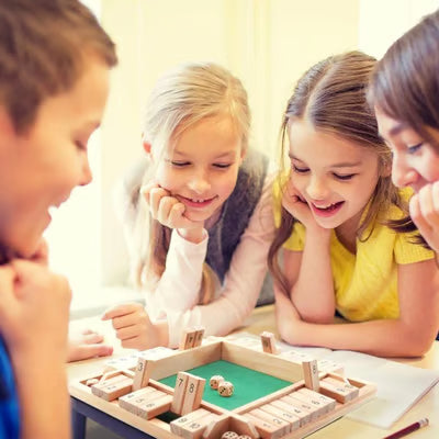 🏆🎁 Wooden Shut the Box Game – Family Party Dice Game for Kids & Adults | Math & Strategy Fun