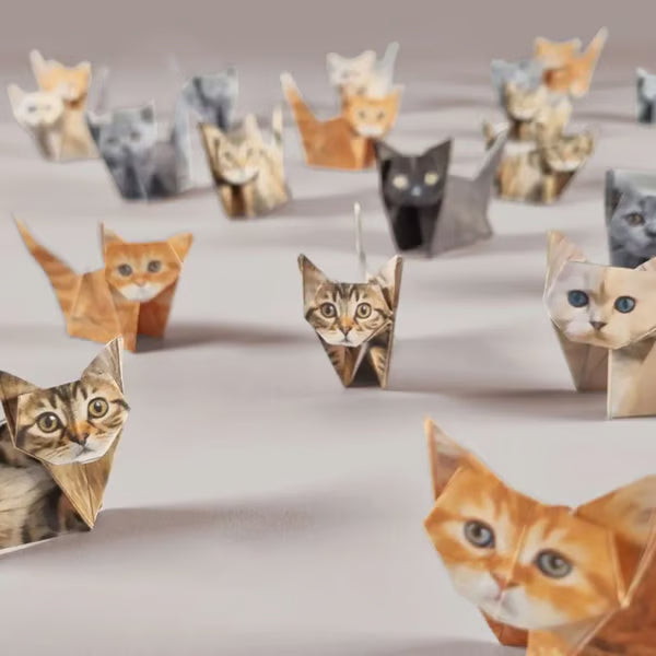 😻✨Easy DIY Paper Cats Kit | Guided Lines & Instructions Included -Perfect Home Decor Gift🎁